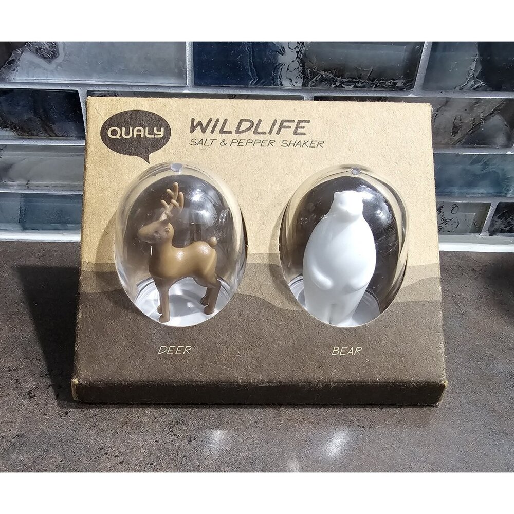 Qualy Wildlife Salt and Pepper Shaker Set, New In Package